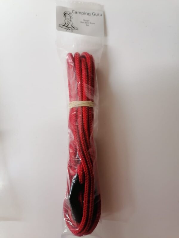 Tent Rope Red Single 3m with Eyelid